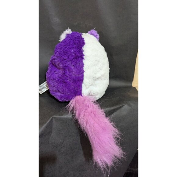 Misfittens Get Meowt! Purple & White Kitten  cat Gold Bowtie Round Plush Toy 9" - Picture 2 of 7